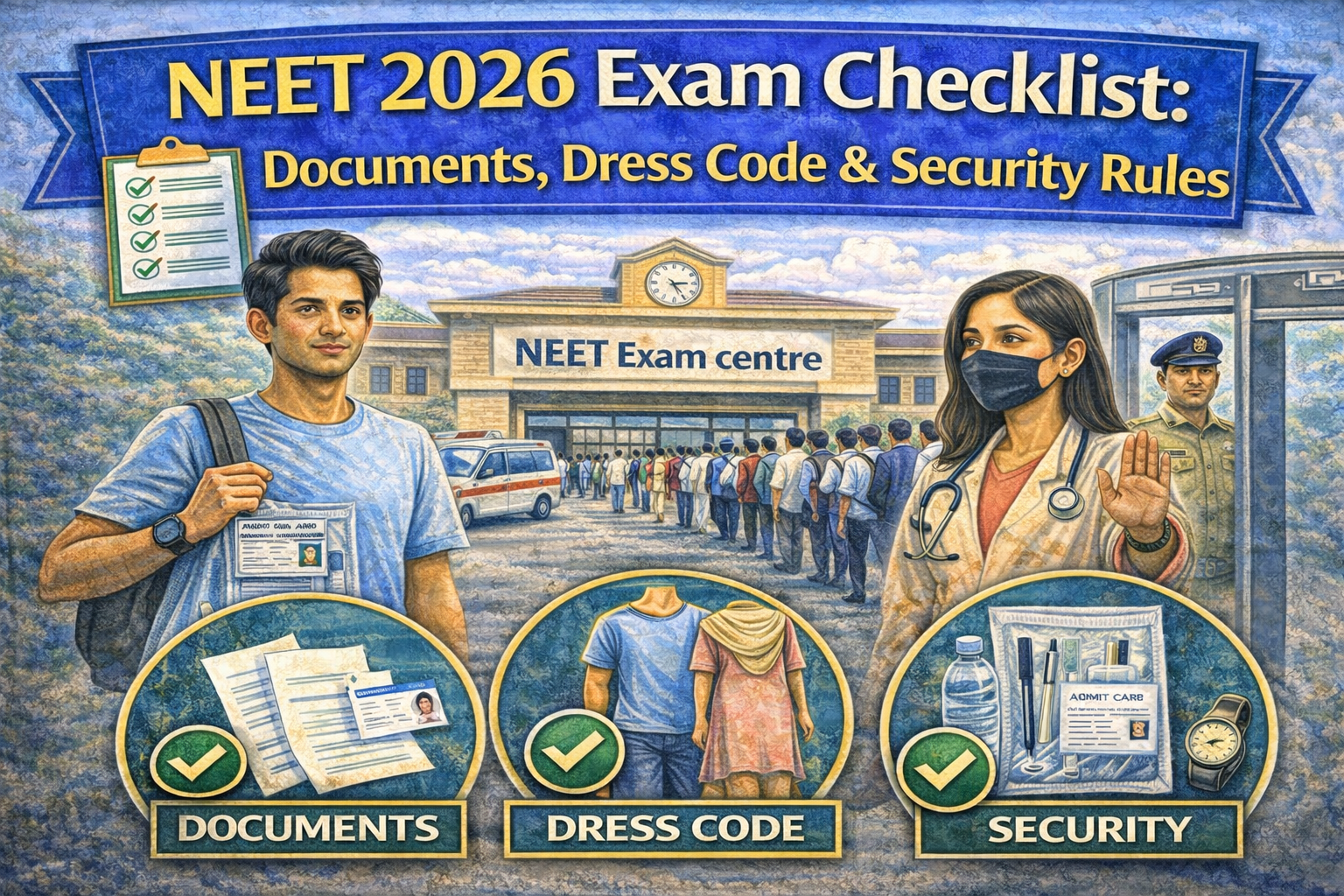 NEET 2026 Exam Centre Checklist: Documents, Dress Code & Security Rules